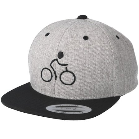 Bike Souls - Bike Man Heather Grey/Black Snapback Snapback Grey Cap - @ Hatstore