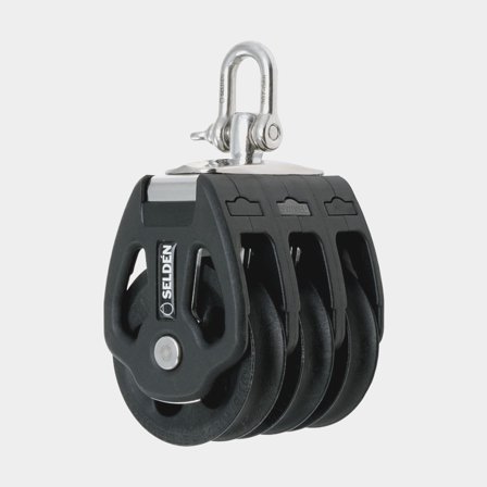Dreifachblock mit Schackel Seldén PBB 60, rotierend, gleitgelagert, passt für Leinen Ø10 - 14 mm - Boot
