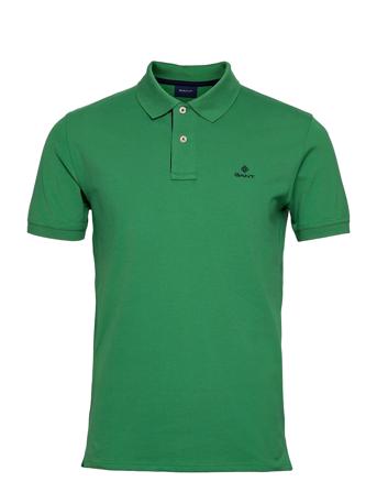 Contrast Collar Pique Ss Rugger Polos Short-sleeved Vihreä GANT