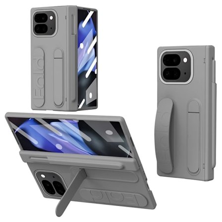 Mobilskal till Google Pixel 10 Pro Fold Wristband Kickstand Hard PC - Grå