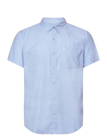 Hco. Guys Wovens Kortermet Skjorte Blå Hollister*Betinget Tilbud