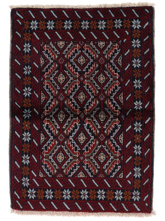 Tapis Baloutche 87X123 Noir/Gris Foncé (Laine, Perse/Iran)
