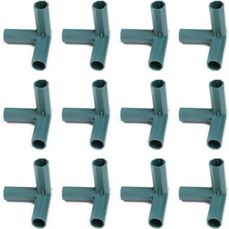 12-pack 16 mm PVC 3-vägs koppling för växthusram