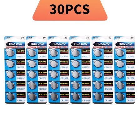 HUADAO CR2032 3V litiumparisto 200mAh suuri kapasiteetti kellolle, lelulle, laskimelle, auton avaimelle, kaukosäätimelle, DL2032,5004LC, pitkäkestoise
