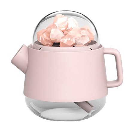 360mL Saltstens Luftfugtere kedelform Trådløs Lydløs Æterisk Olie Diffuser til Hjemmet Kollegium Gave Pink