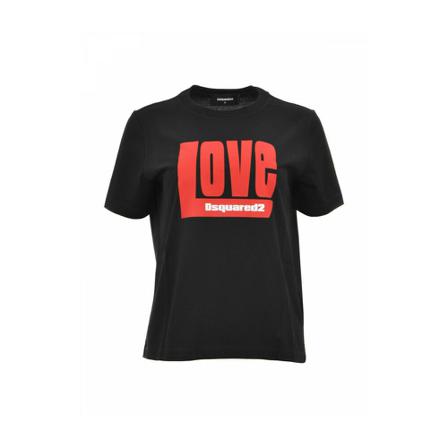 Dsquared2, T-Shirts Zwart, Dames, Maat:XS,Katoen