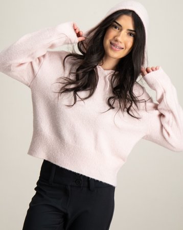 Gina Tricot Young Soft knitted hoodie Rosa Tröjor Tjej - Kids Brand Store