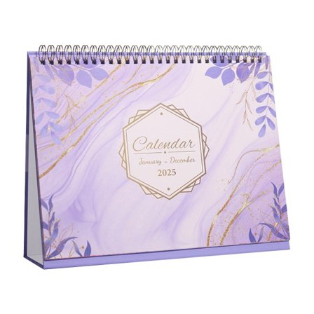 2025 Skrivebords Kalender - 2025 Stående Foldbar Skrivebords Kalender, Januar 2025-December 2025, Skrivebords Kalender, Linjerede Sider med Tykt Papir