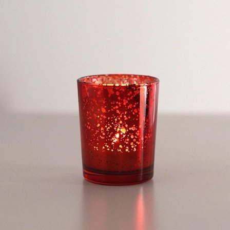 Ljusstake Kopp Stjärnklar Himmel Glas Ljusstake RÖD Röd