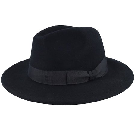 MJM Hats - Blue Line Brazil Wool/Cashmere Black Fedora Fedora Black Hat - @ Hatstore