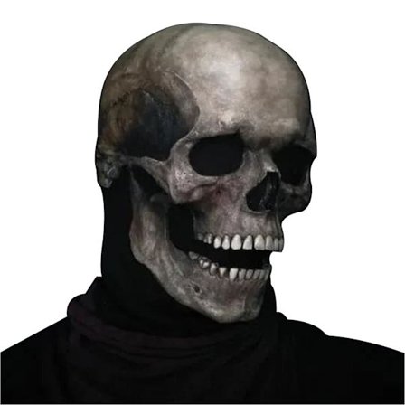 Halloween Fuld Hoved Skallemaske Hjelm Kæbe Bevægelig Skelet Cosplay Gyser Skræmmende (FMY)