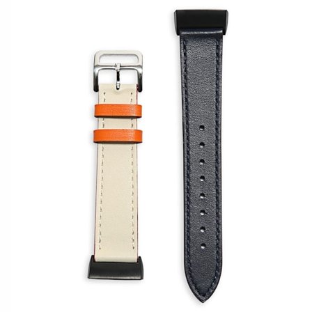 Fitbit Charge 5 klockarmband i äkta läder - Indigo Blå / Beige