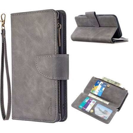 Premium lompakko iPhone 12 Pro Max tapauksessa - Harmaa