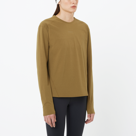 Salomon - Alakerraston yläosat Vaatteet Trackline Ls Tee W - Brilliant Olive