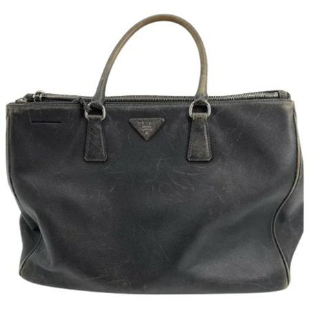 Prada Vintage Pre-owned Leather handTass , Zwart , Dames , Maat: ONE Size Vintage Tassen