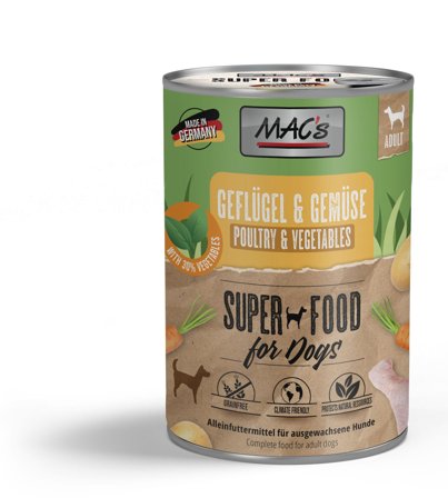 Mac's Super Food for Dogs Fjørfe og Grønnsaker Våtfôr - 400g