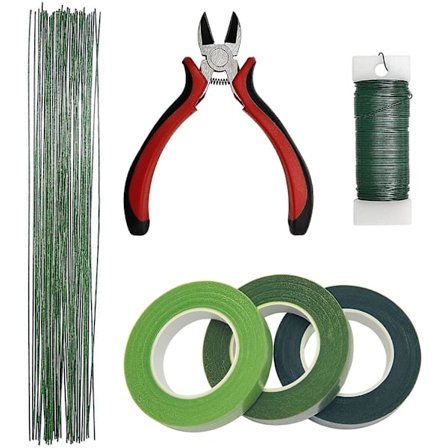 Blomsterarrangement Sæt Buket DIY Værktøj 24 Gauge Blomsterstilke Tråd, 24 Gauge Spole Tråd, Trådklipper, Tape