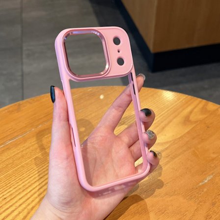 Etui til iPhone 17 Pro Max Pink Guld Skjold Metal Linse Gennemsigtig Stødsikker