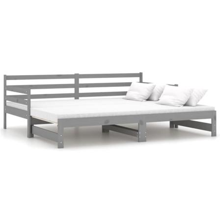 Vidaxl Dagbädd Utdragbar Grå Massiv Furu 2x(90x200) Cm Grå