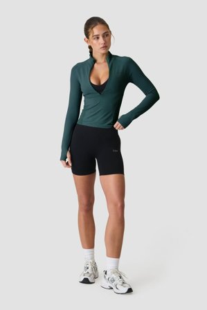 ICANIWILL - Define Seamless Invisible 1/2 Zip LS W Petrol Green Treenivaatteet ICIW:ltä