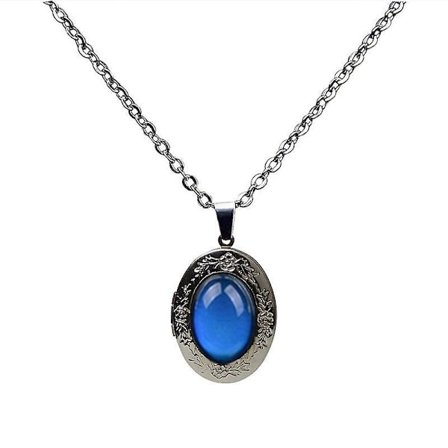 Oval Change Mood Halsband Emotion Stone Pendant Chain Vintage Color