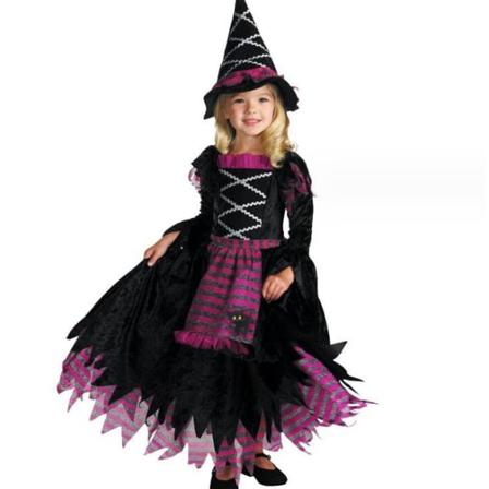 Halloween klä upp häxdräkt för flickor Style2 L