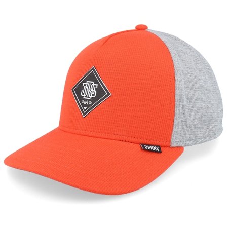 Djinns - Rød adjustable Caps - Tiny Waffle Red/Grey A-Frame Adjustable @ Hatstore