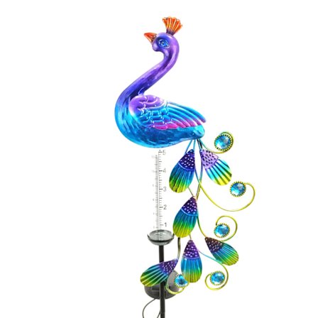 Aurinkoinen metalli sademittari Riikinkukko sademittari Auringonvaloa käytetään G:hen