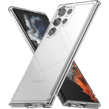Etui Kompatibelt med Samsung Galaxy S22 Ultra 5G [Fusion] Klar Solid Hard Back Soft TPU Bumper Etui Støtsikker Beskyttelse