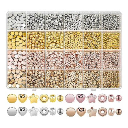 2160 Stykke Spacer Perler Sæt, Assorterede Armbånds Perler Runde Perler Perler Til Armbånd Smykker