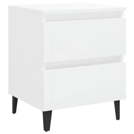 Vidaxl Sängbord Vit Höglans 40x35x50 Cm Konstruerat Trä Vit