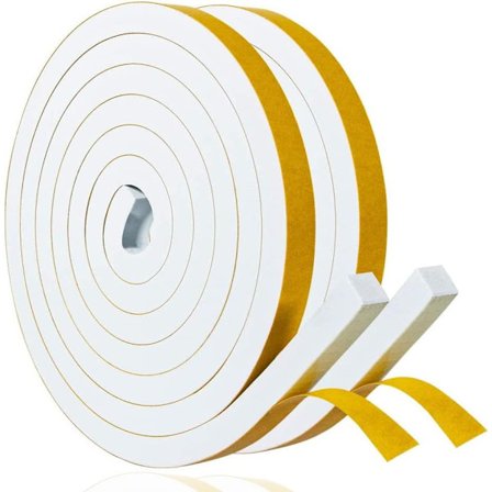 Självhäftande väderstrippning skumtejp 12mm(B) x 10mm(T) Dragt Excluder tejp för dörrfönster Ljudisolerad väderlisttejp Tätningar för gap