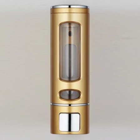 Guldfärgad tvåldispenser, enkel 400 ml tvåldispenser, väggmonterad duschgeldispenser, tvålbehållare