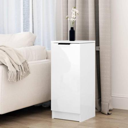 Vidaxl Förvaringsskåp Vit Högglans 30x30x70 Cm Konstruerat Trä Vit