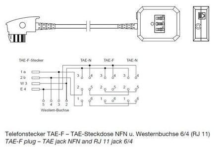 OEM Kabel TK TAE-Adapter, TAE-F-Stecker/NFN-Buchse,
