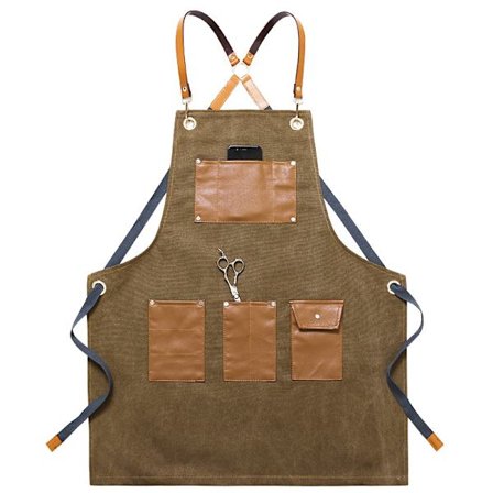 Forkle for arbeid, cowboy, frisør, melketebutikk, baking, blomsterrestaurant, arbeidsklær, menn og kvinner, kunst (grønn)