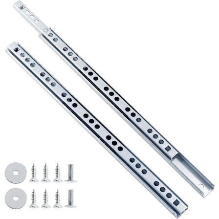 1 par skuffeskinner 9,68" Full Extension Slide Track Rail Ball Bearing Toveis Skuffeskinner (17mm x 246mm)