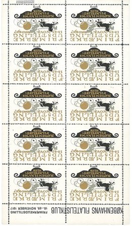 Danmark 1917 - Mærkater fra frimærkeudstilling - Ark - Postfrisk