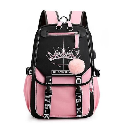 Blackpink Backpack Laptop Bag School Bag Bookbag With Usb Charging&headphone Port