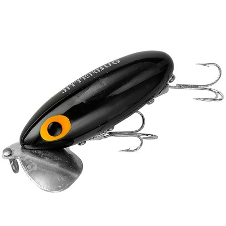 Arbogast Jitterbug Clicker 1/4 oz. Topwater Fiske Bete - Svart