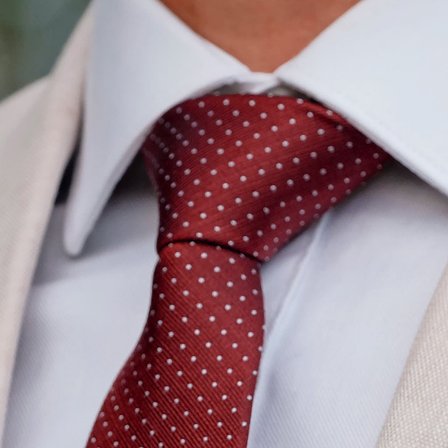 Cravată 6 cm din mătase roșie cu picățele pentru bărbați - Cravate cu model