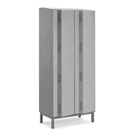 Kleiderspind CREATE ENERGY mit Beingestell, 2 Module, 1985 x 800 x 500 mm, grau
