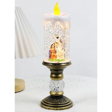 Flammeløs Lys Sne Globe USB Batteridrevet Glød Roterende Vand Flimrende Lys Julepynt til Hjem Indendørs og Udendørs