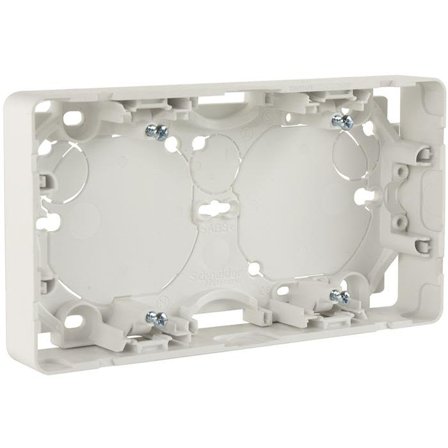 Schneider Electric Exxact Förhöjningsram för infällda strömbrytare, vit 2 fack, Strömbrytare & vägguttag