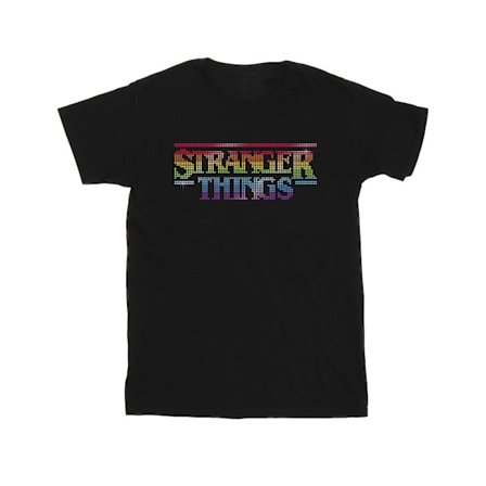 Netflix Boys Stranger Things Rainbow Dot Logo T-Shirt 7-8 År Svart 7-8 År