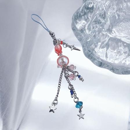 Manet Telefon Charm Strap Star Pendant Nøkkelring ROSA 18,7CM Pink 18.7cm-18.7cm
