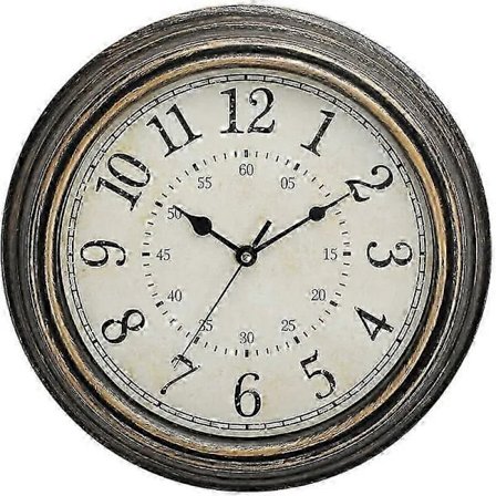 Vintage Quartz Vægklokke 30cm Stille Ikke-Tikkende Store Tal HD Glas [JUN]