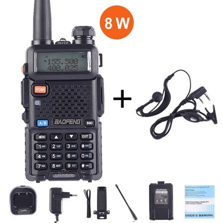 (UV5R-8W-Earp) 2024 Baofeng UV-5R 8W, ekte høy effekt