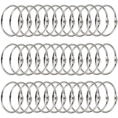 Bokringer, permeringer, 100 stk metallringer Notisblokk Nøkkelringer Hengslede ringer for album Skrapbøker Metalldusj (25mm)