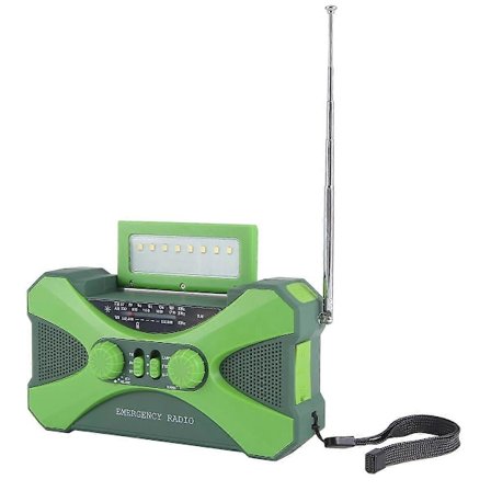 10000MAh Nödradio, Solcellshandvev med Laddare, LED Grön